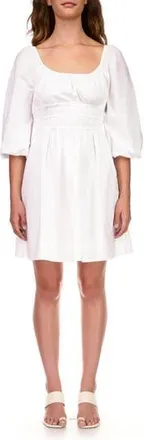 Sanctuary Smock Waist Cotton Minidress in White at Nordstrom Rack, Size X-Large