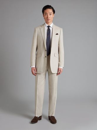 Oliver Brown Eaton Suit - Dormeuil Natural Wool/Silk/Linen