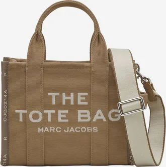 Marc Jacobs Womens Jacquard Mini Tote Bag Beige Cotton Shoulder