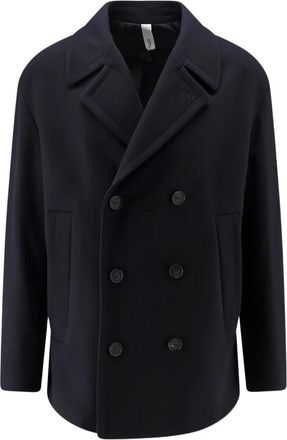 Hev&ograve; Double-Breasted Coats - Heren - Mantel - Blauw - XL - Jassen