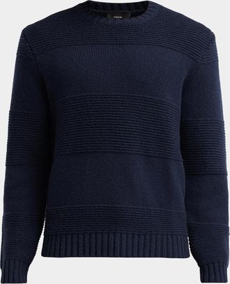 Vince Men & apos;s Garter Rugby Stripe Crewneck Sweater