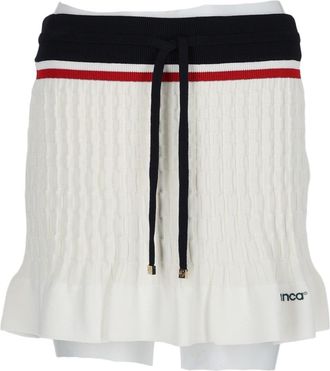 Casablanca Textured Knit Mini Tennis Skirt With Striped Waistband