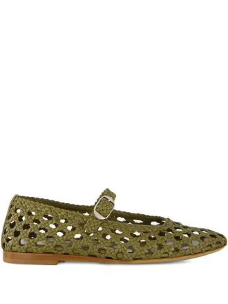 Le Monde Beryl Womens Woven Mary Jane Shoes In Khaki