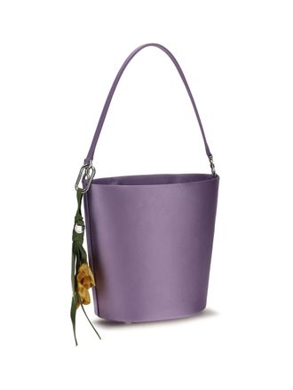 Self Portrait Satin Bucket Bag - Purple