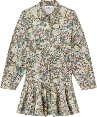 Ganni Green Floral Dress