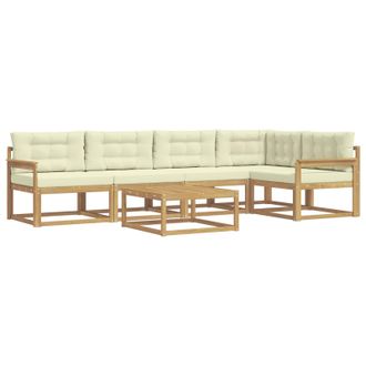 vidaXL Conjunto De Sof&aacute;s De Exterior 6 Pcs Blanco Y Crema Vidaxl