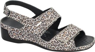 Vital Schoenen, Dames, Grijs, 39 EU, Leer, Tina Wedge Sandaal