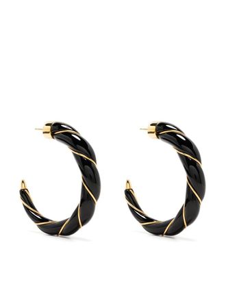 Aurélie Bidermann half hoop earrings - women - Resin/18kt Gold Plated Brass - One Size