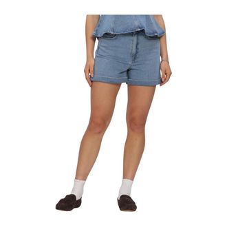 Edited Edited - Tela Denim Shorts - Dames - Korte broeken - Blauw - Maat: M Denim