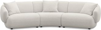 Castlery Auburn Curve Sofa Customized, Performance Classic Twill Cream, Spill Resistant, Modular for Sofas by Castlery