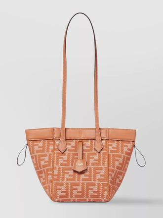 Fendi mini structured leather trim shoulder bag