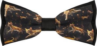 Generic Galaxy Cat Bow Ties for Men Classic Adjustable Pretied Bowties for Business Wedding Party