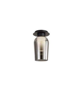 Mantra Mantra Semiplaf&oacute;n De Techo De Cristal Nora El Champ E27 &Oslash;18 Cm - Blanco/madera, Negro/m&aacute;rmol, Oro/blanco