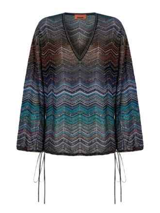 Missoni Multicolor Over Chevron Sequin Blusa