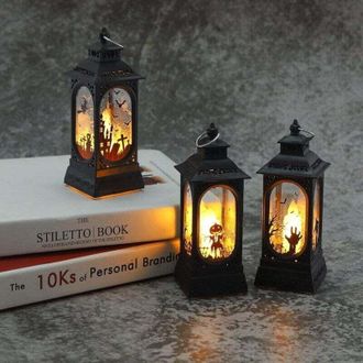 OEM Set Di 3 Lanterne A Led Per Halloween, Lampada A Olio Decorativa A Led Per Halloween, Lanterna In Plastica Da Appendere Allesterno A Forma Di Zucca, M