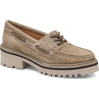Johnston & Murphy Emmalynn Boat Shoe in Taupe Suede at Nordstrom, Size 6.5