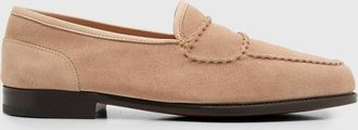 John Lobb Mens Bath Suede Penny Loafers
