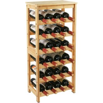 Relaxdays Relaxdays bamboo wine rack, 24 bottles, HxWxD: 82 x 36 x 24 cm, for red & white wine, natural