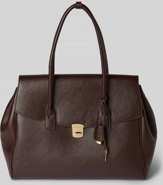 Mango Handtasche mit Tragehenkeln Modell SIENA in Dunkelbraun, Gr&ouml;&szlig;e 1