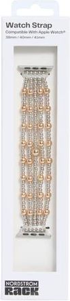 Nordstrom Rack Beaded Multistrand Apple Watch Watchband in Silver- Gold at Nordstrom Rack