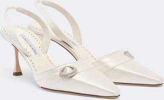 Manolo Blahnik Salones destalonados Zutoslipla de sat&eacute;n