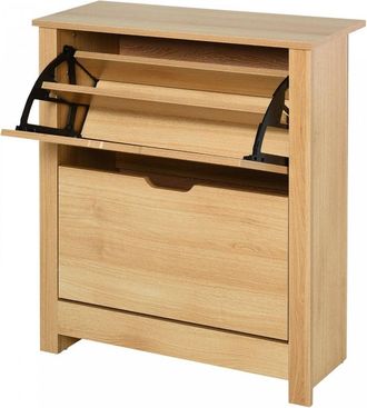 HOMCOM Particle Board 12-Pair Shoe Storage Cabinet Brown - Home Living | TJ Hughes