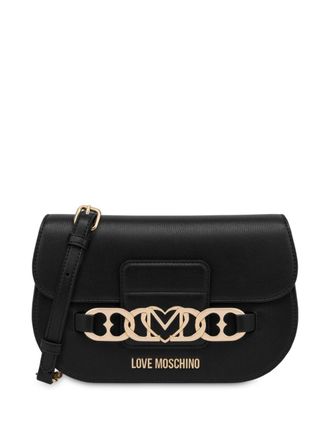 Love Moschino Borsa a tracolla con catena a cuori - Nero
