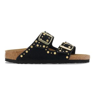 Birkenstock Su&egrave;de muiltjes met dubbele riem Arizona Rivet