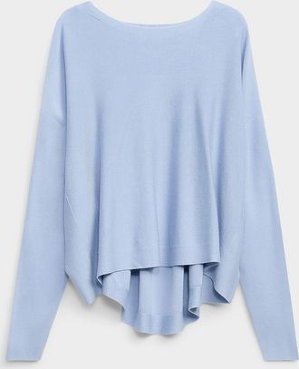 Contemporaine Womens Fine knit oversized boxy-fit boat-neck sweater