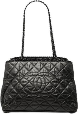 Chanel Pre-owned Chain Me tote - Dames - Vintage Schoudertas - Zwart - ONE Size - Leer - Vintage