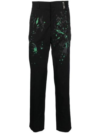 Moschino Twill pantalon met verfspetters - Zwart