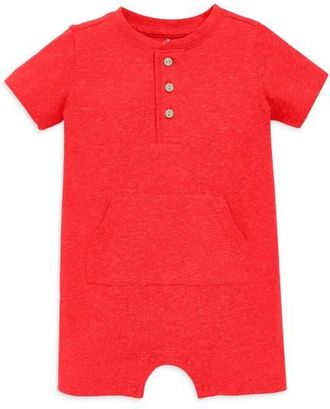 primary Baby Heathered Henley Shortie in Poppy at Nordstrom, Size 12-18M
