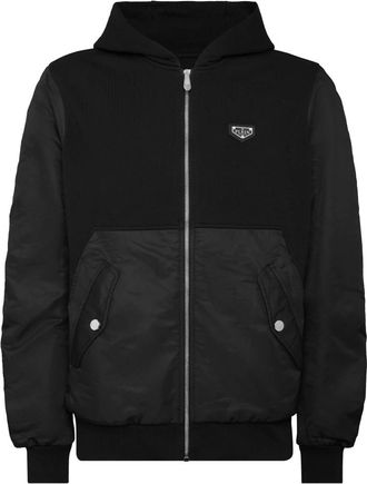 Philipp Plein Hoodie Sweatjacket LS Iconic - Heren - Vesten met rits - Zwart - M - Katoen - Hoodies & sweatvesten