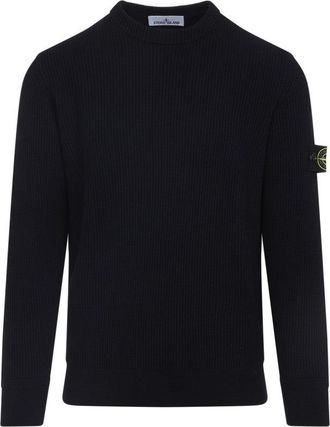 Stone Island Navy Blue Virgin Wool Pullover