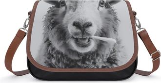 Generic Sheep Is Brush Teeth Womens Crossbody Bag Fashion Shoulder Handbags Message Tote Bag with Adjustable Strap