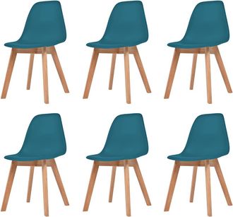 vidaXL Vidaxl - Sillas De Comedor 6 Unidades Pl&aacute;stico Turquesa