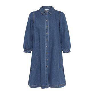 Part Two Kleedjes, Dames, Blauw, XS, Denim, Overhemdjurken