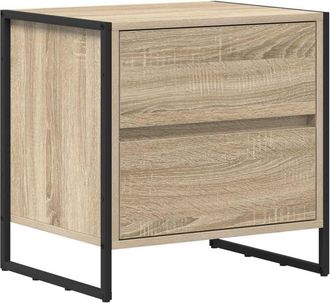 vidaXL Mesa De Noche Sonoma 50 X 39.5 X 50 Cm Madera Contrachapada Vidaxl