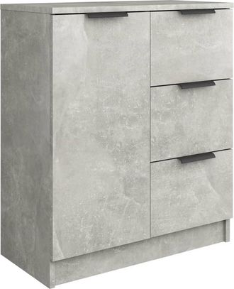 vidaXL Vidaxl - Aparador De Madera Contrachapada Gris Hormig&oacute;n 60x30x70 Cm