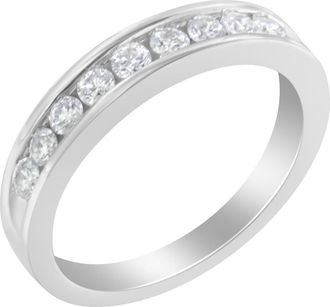 House of Brilliance 18K White Gold Round Diamond 1/2 Cttw Channel Band Ring at Nordstrom, Size 7