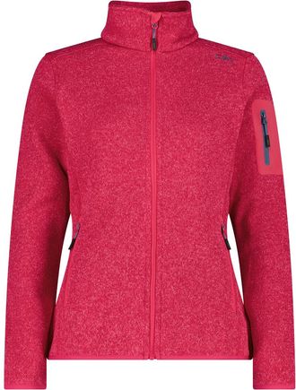 F.lli Campagnolo Strickfleecejacke CMP KNITTED MELANGE FLEECE WOMAN JACKET, Damen, Gr. 34, magenta, ligh, Strick, Obermaterial: 100% Polyester, normal, eingefasste Kan