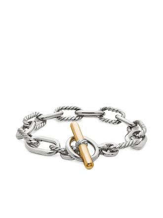 David Yurman 18kt yellow gold and sterling silver DY Madison Toggle chain bracelet (11mm) - women - 18kt Gold/Sterling Silver - S