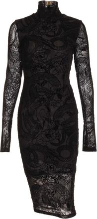 Roberto Cavalli Abito Midi a Maniche Lunghe - - Dresses - Donna - Nero - M