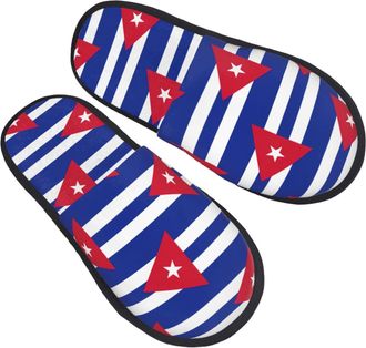 Generic Cuban Flag Men Women House Slippers Soft Slippers Cosy House Shoes For Indoor Bedroom Outdoor L