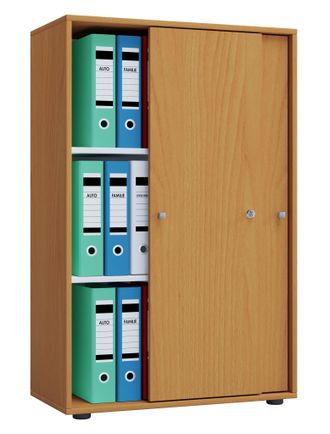 ebuy24 Armario De Oficina Vcm Con 3 Compartimentos Armario De Archivo Moderno Con Puertas Correderas Dimensiones Aprox. An. 70 X Al. 111 X T. 40 Cm - Lona 3 