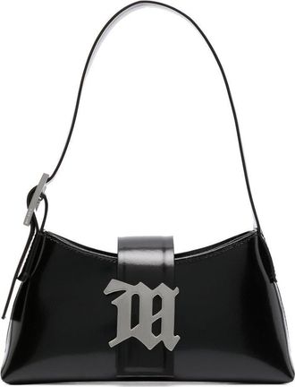 Misbhv logo-plaque detail shoulder bag - women - Bovine Leather (top grain) - One Size - Black