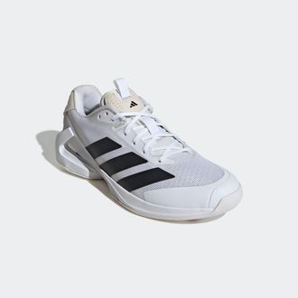 adidas Tennisschuh ADIDAS PERFORMANCE ADIZERO UBERSONIC 5, Herren, Gr. 42,5, schwarz-weiss (cloud wei&szlig;, core schwarz, silber metallic), Synthetik, Textil, Sc