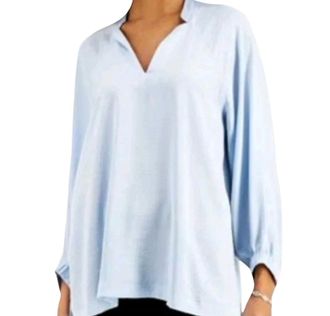 Alfani Long-Sleeve Blouse In Light Blue