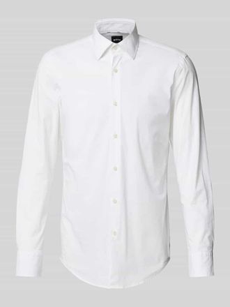 HUGO BOSS Slim Fit Businesshemd aus Popeline mit Stretch-Anteil in Weiss, Größe 38