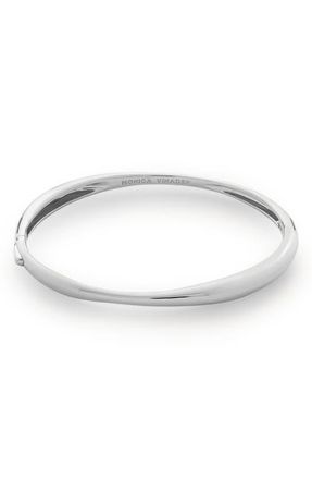Monica Vinader Nura Reef Thin Bangle in Sterling Silver at Nordstrom, Size X-Large